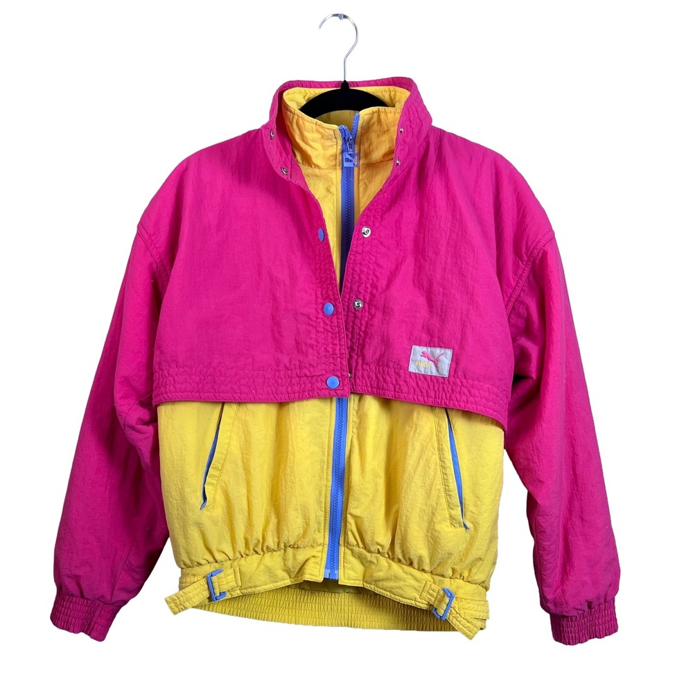 Vintage 80s Puma Colorblock Ski Jacket Women's Small Streetwear